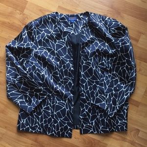 EUC Pendleton Silk Blazer Navy/Cream Size 16